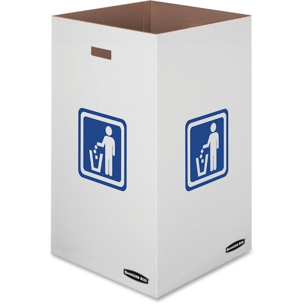 42 gal Square Cardboard Disposable Can, White, 18.4 in, 10 PK